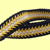 Bassin And Brown Timbs Arrow Stripe Woven Elasticated Belt - Yellow, Navy And White
