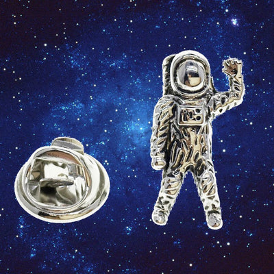 Bassin and Brown Astronaut Lapel Pin  - Silver
