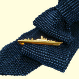 Bassin and Brown Battleship Tie Bar - Gold