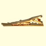 Bassin and Brown Battleship Tie Bar - Gold