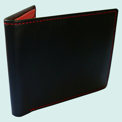 Bassin and Brown Black/Red Billfold 8 Card Slot Leather Wallet