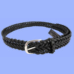 Bassin and Brown Black Plaited Leather Belt