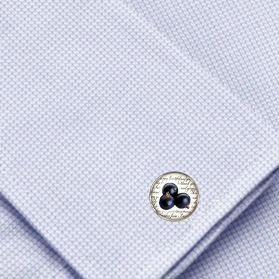 Bassin and Brown Blackcurrant Fruit Cufflinks - Purple and White
