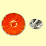 Bassin and Brown Blood Orange Fruit Jacket Lapel Pin