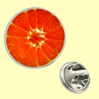 Bassin and Brown Blood Orange Fruit Jacket Lapel Pin