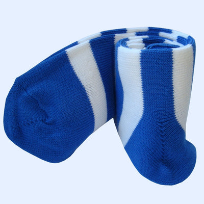 Bassin and Brown Hooped Stripe Cotton Socks - Blue and White