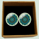 Bassin and Brown - Bohemian Swirl Cufflinks - Mint, Green. and Navy