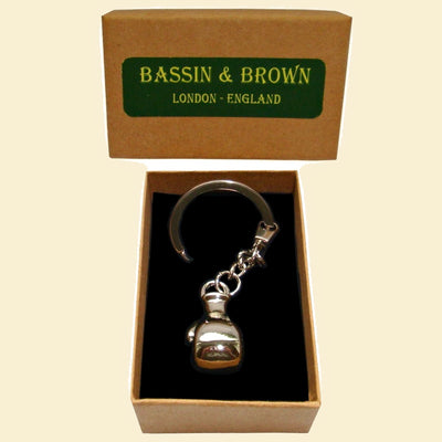 Bassin and Brown Boxing Glove Keyring - Silver