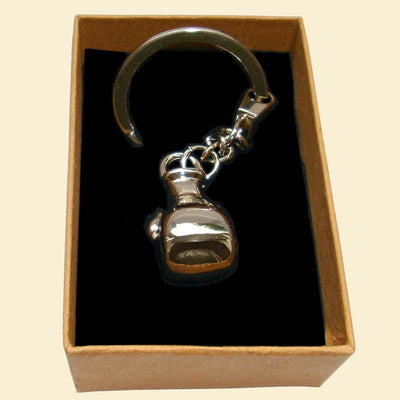 Bassin and Brown Boxing Glove Keyring - Silver