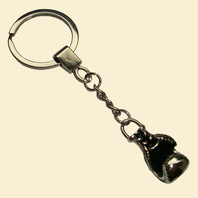 Bassin and Brown Boxing Glove Keyring - Silver