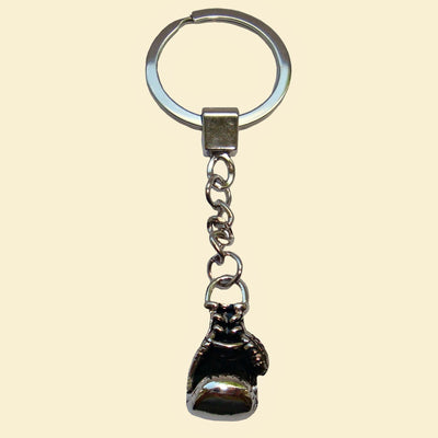 Bassin and Brown Boxing Glove Keyring - Silver