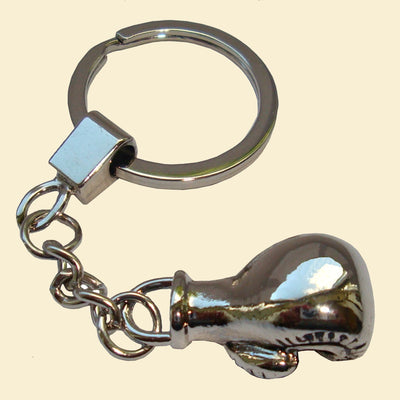 Bassin and Brown Boxing Glove Keyring - Silver