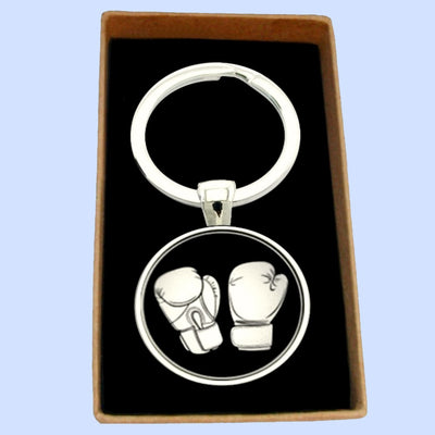 Bassin and Brown - Boxing Gloves Keyring - Black and White