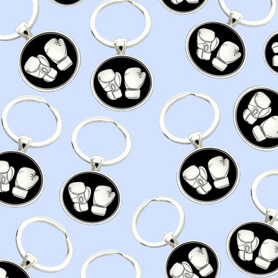 Bassin and Brown - Boxing Gloves Keyring - Black and White