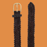 Bassin and Brown - Chocolate Brown Plaited Leather Belt