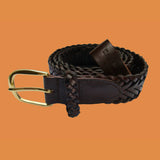 Bassin and Brown - Chocolate Brown Plaited Leather Belt