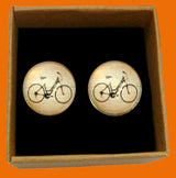 Bassin and Brown Bicycle Cufflinks - Black and White