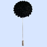 Bassin and Brown Black Chrysanthemum Flower Jacket Lapel Pin