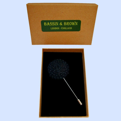 Bassin and Brown Black Chrysanthemum Flower Jacket Lapel Pin