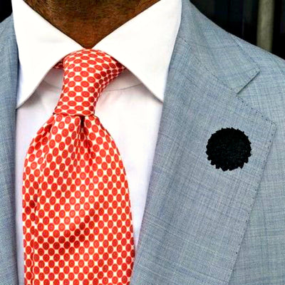 Bassin and Brown Black Chrysanthemum Flower Jacket Lapel Pin