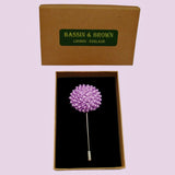 Bassin and Brown Lilac Chrysanthemum Flower Jacket Lapel Pin