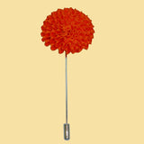 Bassin and Brown Orange Chrysanthemum Flower Jacket Lapel Pin