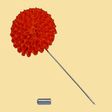 Bassin and Brown Orange Chrysanthemum Flower Jacket Lapel Pin