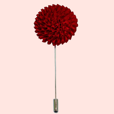 Bassin and Brown Red Chrysanthemum Flower Jacket Lapel Pin
