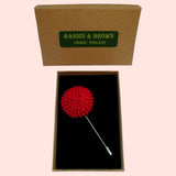 Bassin and Brown Red Chrysanthemum Flower Jacket Lapel Pin