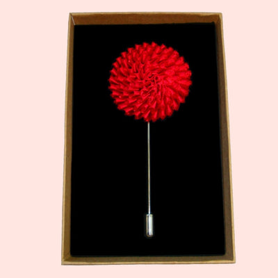 Bassin and Brown Red Chrysanthemum Flower Jacket Lapel Pin