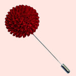 Bassin and Brown Red Chrysanthemum Flower Jacket Lapel Pin