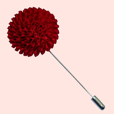 Bassin and Brown Red Chrysanthemum Flower Jacket Lapel Pin