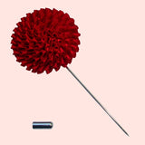 Bassin and Brown Red Chrysanthemum Flower Jacket Lapel Pin