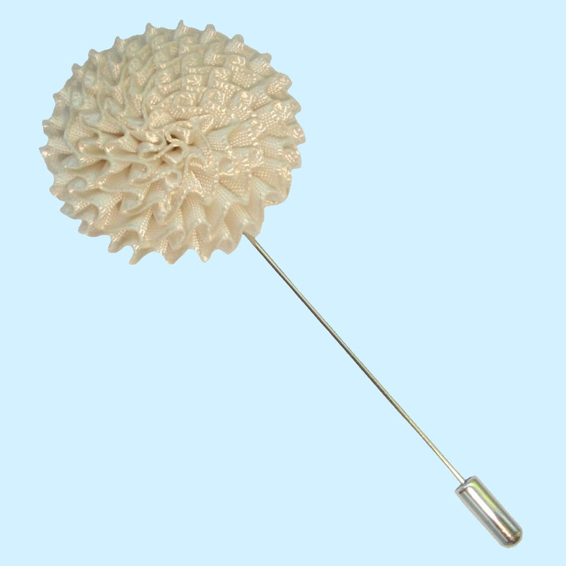Bassin and Brown White Chrysanthemum Flower Jacket Lapel Pin
