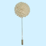 Bassin and Brown White Chrysanthemum Flower Jacket Lapel Pin