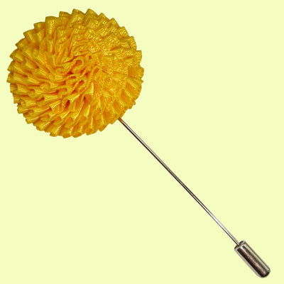 Bassin and Brown Chrysanthemum Flower Jacket Lapel Pin - Yellow