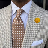 Bassin and Brown Chrysanthemum Flower Jacket Lapel Pin - Yellow