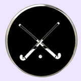 Bassin and Brown Crossed Hockey Sticks Cufflinks - Black and White