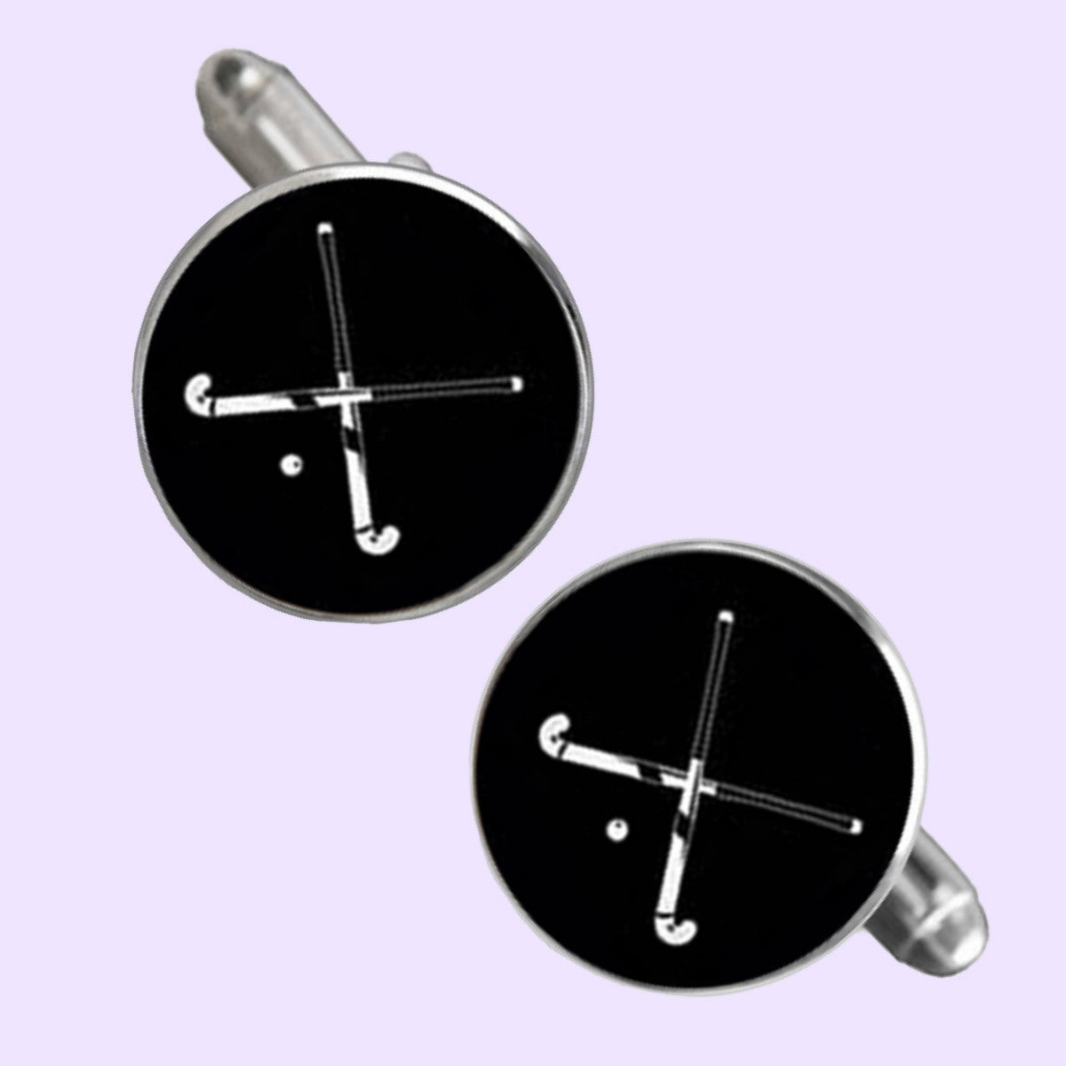 Shop Crossed Hockey Sticks cufflinks shop Bassin and Brown