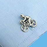 Bassin and Brown Cyclist Cufflinks - Silver