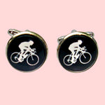 Bassin and Brown Cycling Cufflinks - Black/White