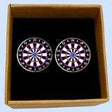 Bassin and Brown Dartboard Cufflinks - Black, White and Red