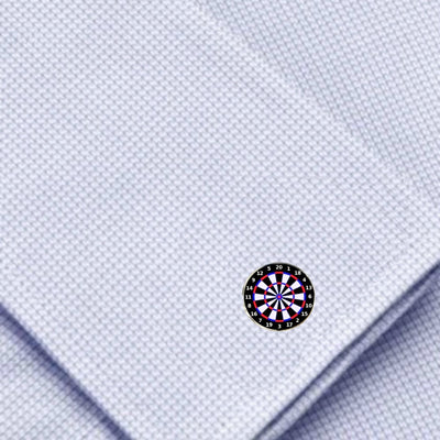 Bassin and Brown Dartboard Cufflinks - Black, White and Red