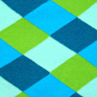 Bassin and Brown Diamond Check Sock - Blue, Green and Teal