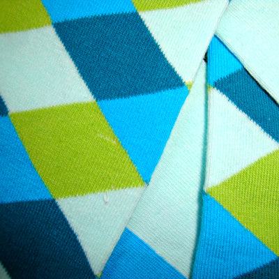Bassin and Brown Diamond Check Sock - Blue, Green and Teal