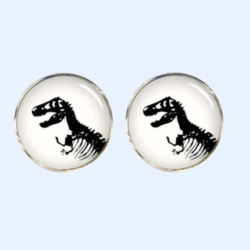 Bassin and Brown Dinosaur Cufflinks - White/Black
