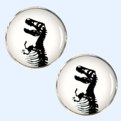 Bassin and Brown Dinosaur Cufflinks - White and Black