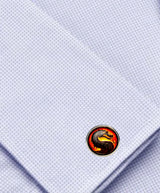 Bassin and Brown Dragon Cufflinks - Black/Gold/Red