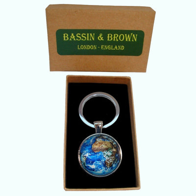 Bassin and Brown - Earth Keyring - Blue/Green