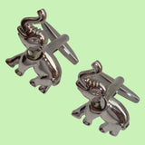 Bassin and Brown Elephant Cufflinks - Silver